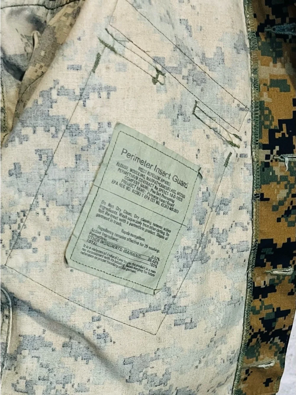 U.S. Marines Combat Utility Uniform(MCCUU) Blouse Jacket Woodland MARPAT Sm-Reg - Picture 6 of 7